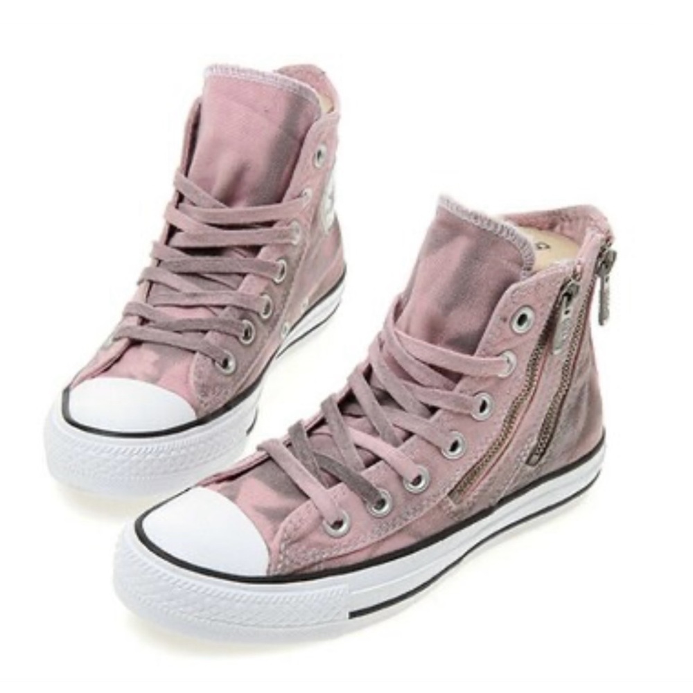 Converse All Star CTAS women’s dual zip hi tops pink 549738C size 6.5